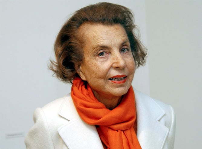 Fotografía fechada el 13 de junio de 2004 que muestra a Liliane Bettencourt en Krefeld, Alemania.