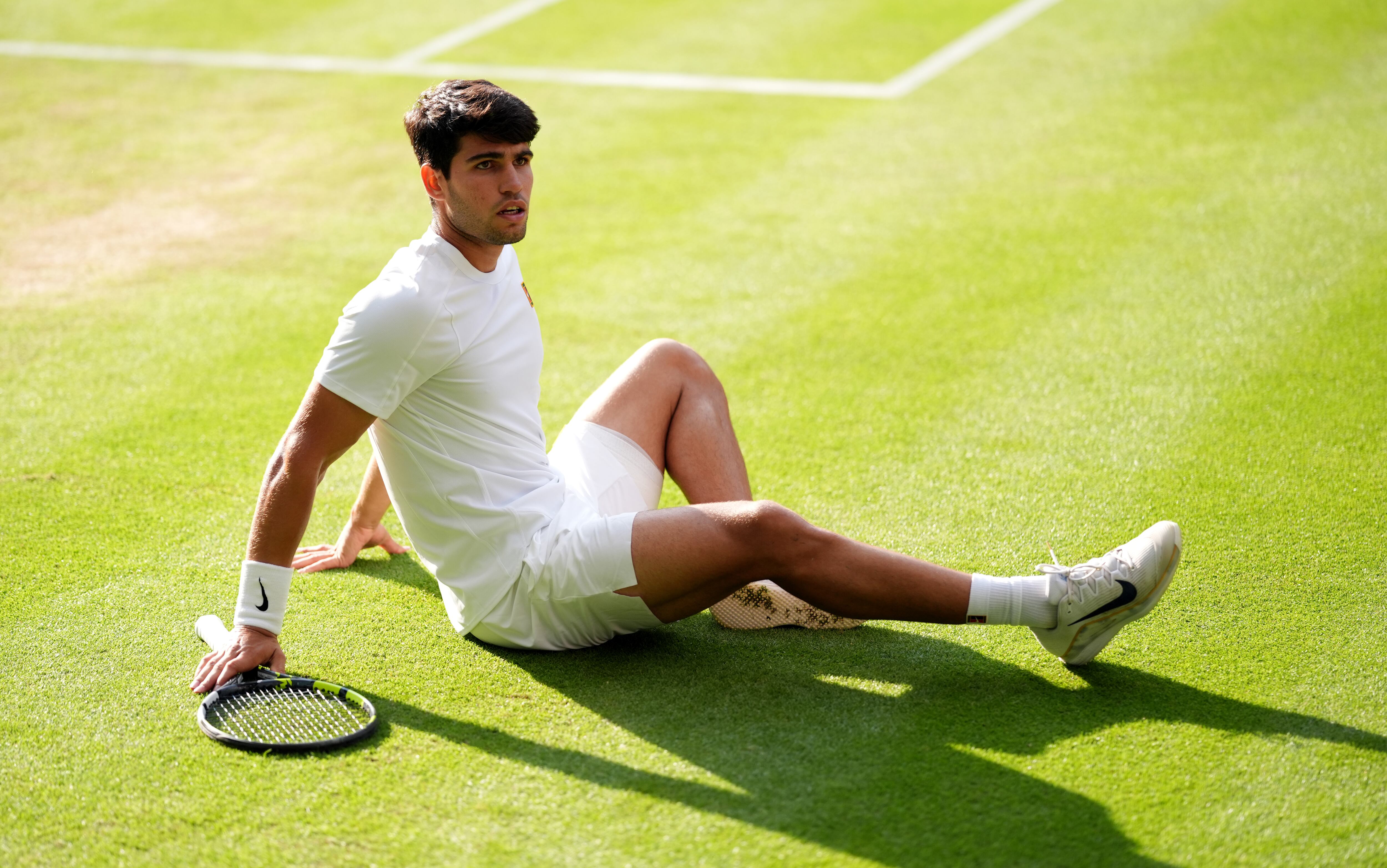 Carlos Alcaraz, durante la final de Wimbledon ante Jannik SInner