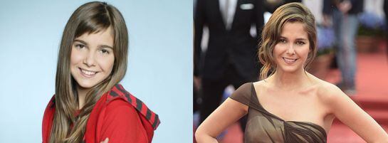 Natalia Sánchez en su etapa de 'Los Serrano' (i) y en la actualidad