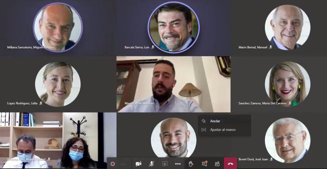 Un momento de la sesión telmática del Pleno extraordinario para la modificación del presupuesto por la COVID-19