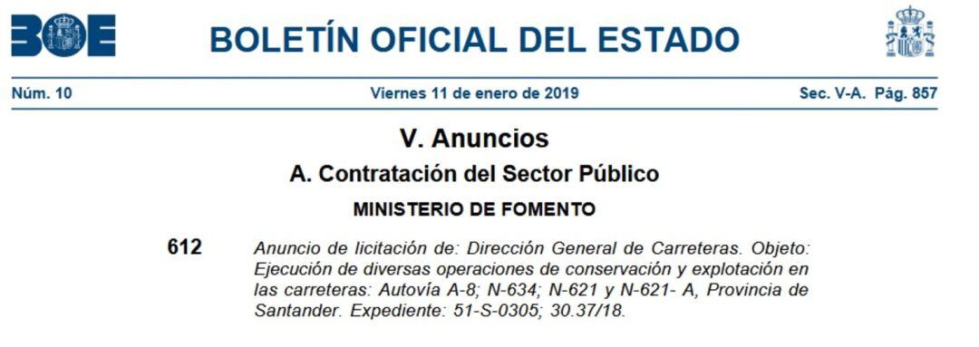 Imagen del BOE: Provincia de Santander. 