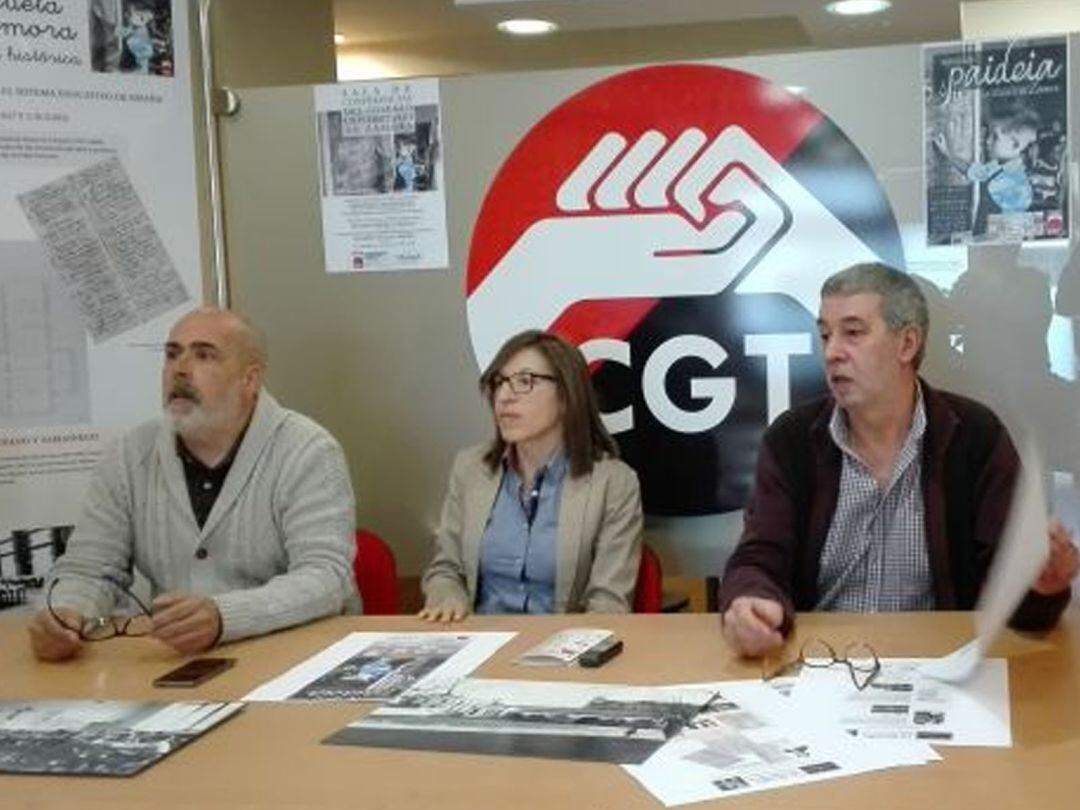 Eduardo Rivas, Alba Tobal y Eduardo Velasco, integrantes del sindicato CGT