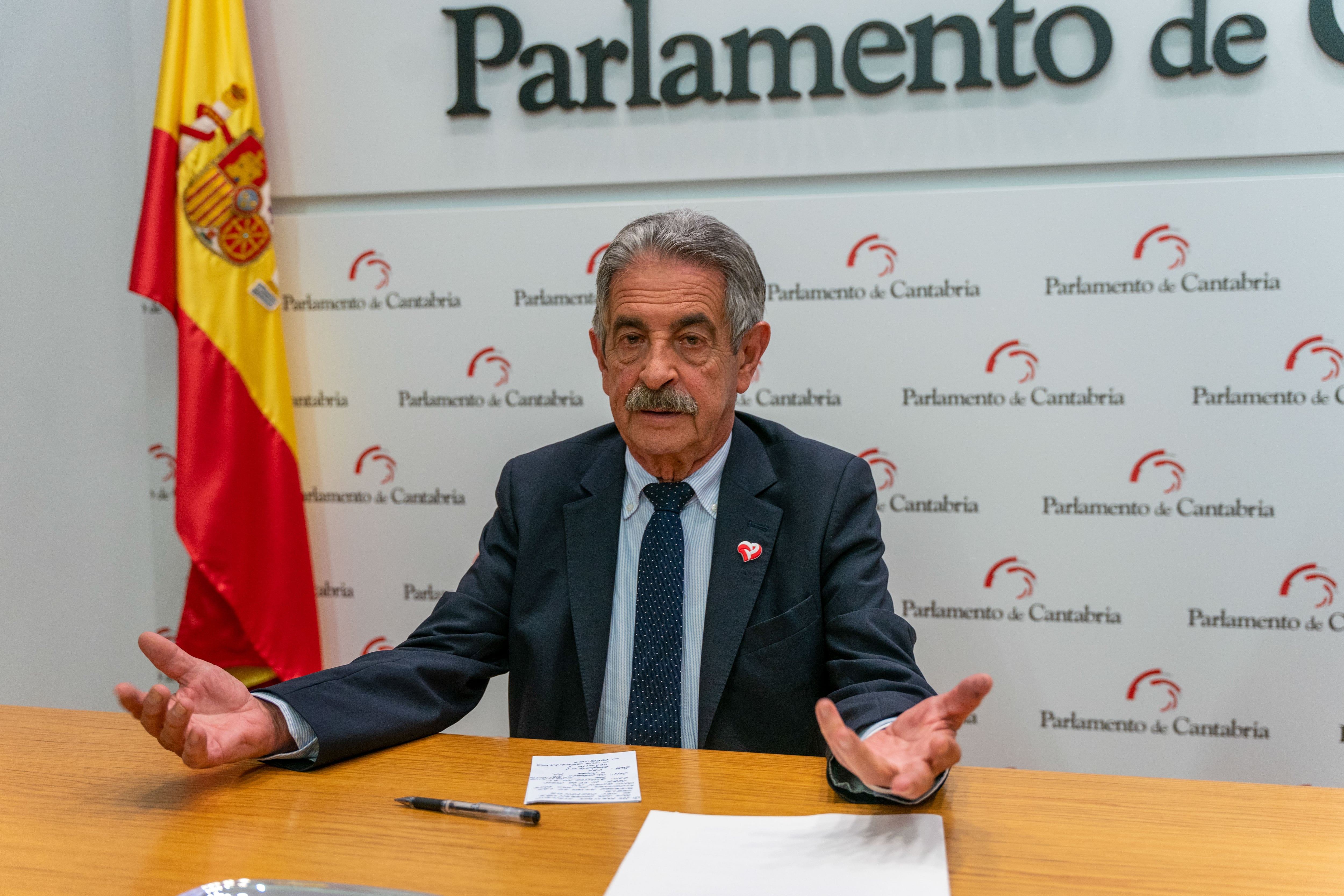 El secretario general del Partido Regionalista, Miguel Ángel Revilla,.