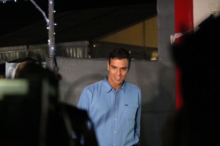 Pedro Sánchez, a su llegada al FIB