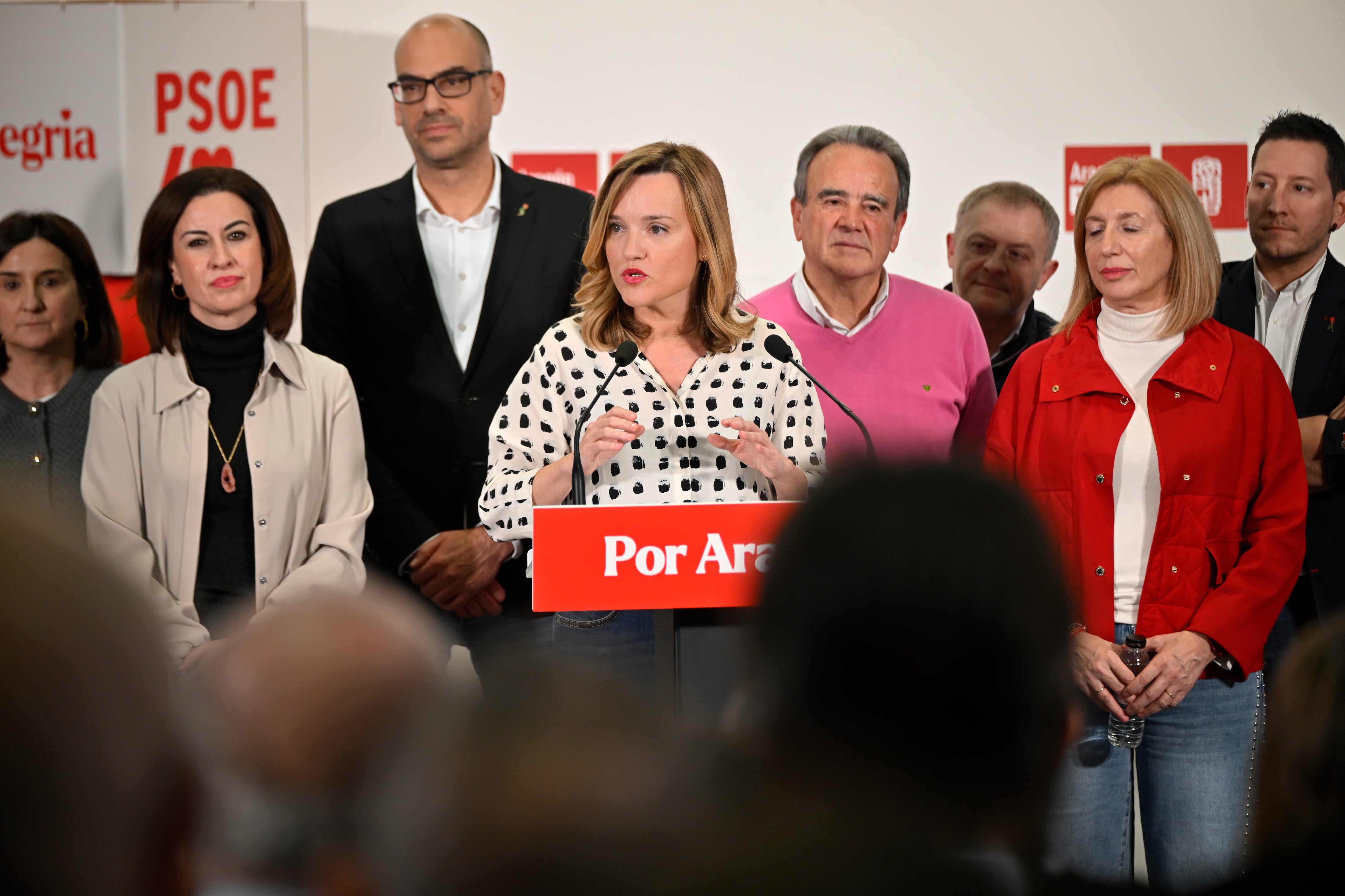 Pilar Alegría tras la derrota del PSOE en Aragón.