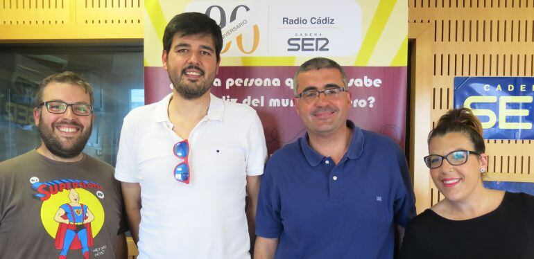 Fran Jiménez, Jaime Gomila, José Antonio Rivera y Carmen Jiménez, durante su intervención en el Doctorado Honoris Cádiz