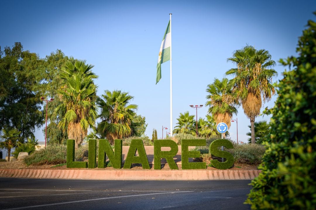 Estado actual de la rotonda que da acceso a Linares por "Los Jarales".