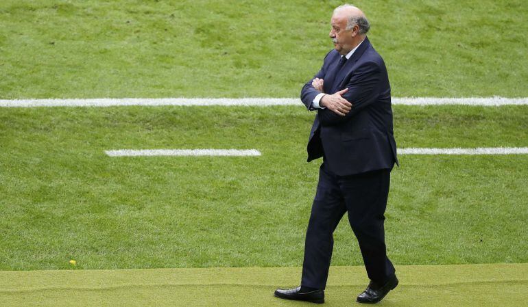 Del Bosque, en un partido de la Eurocopa 