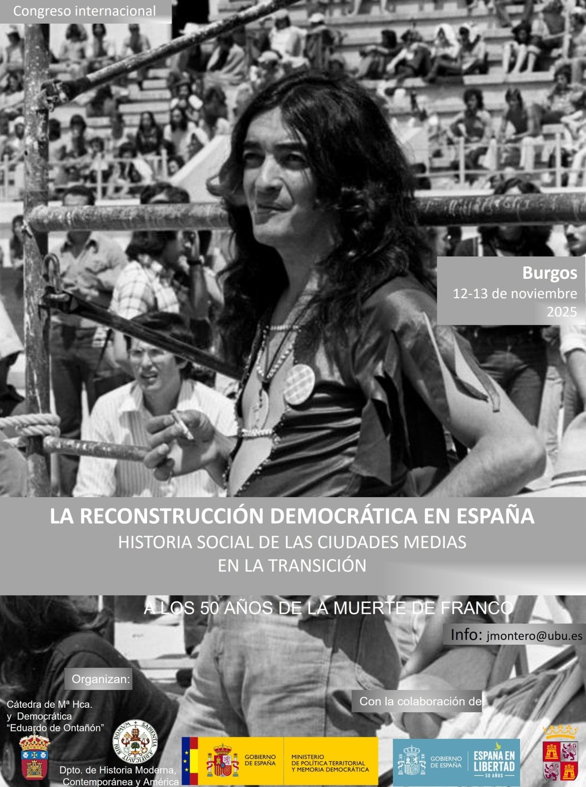 Cartel del Congreso sobre la Transición Democrática de la Universidad de Burgos