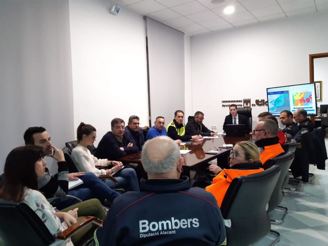 Reunión de hace unos minutos en el Ayuntamiento Elda