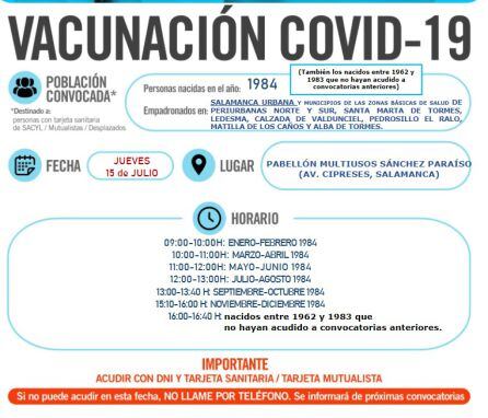 Vacunación para los nacidos en 1984