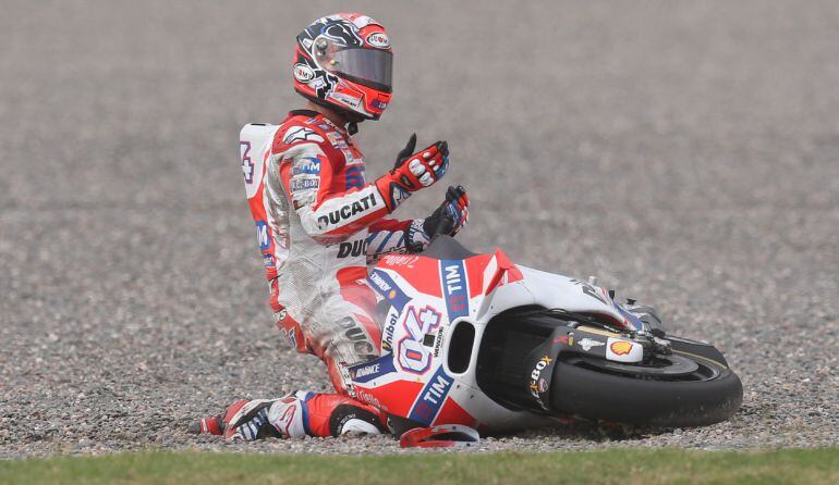 El piloto de MotoGP italiano Andrea Dovizioso, de Ducati, en el Gran Premio de Argentina.