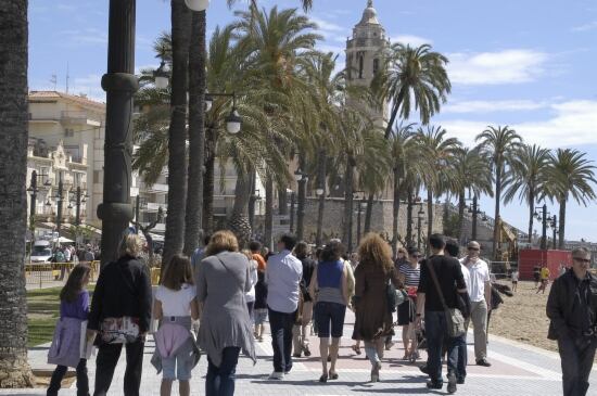 Una imatge del passeig marítim de Sitges