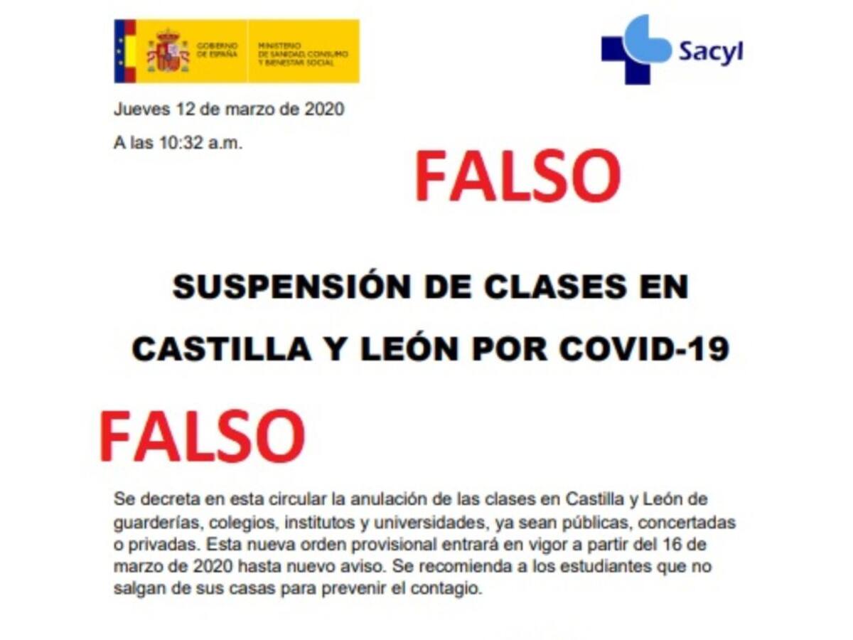 La Junta desmiente el comunicado que circula por redes sociales sobre la suspensión de clases