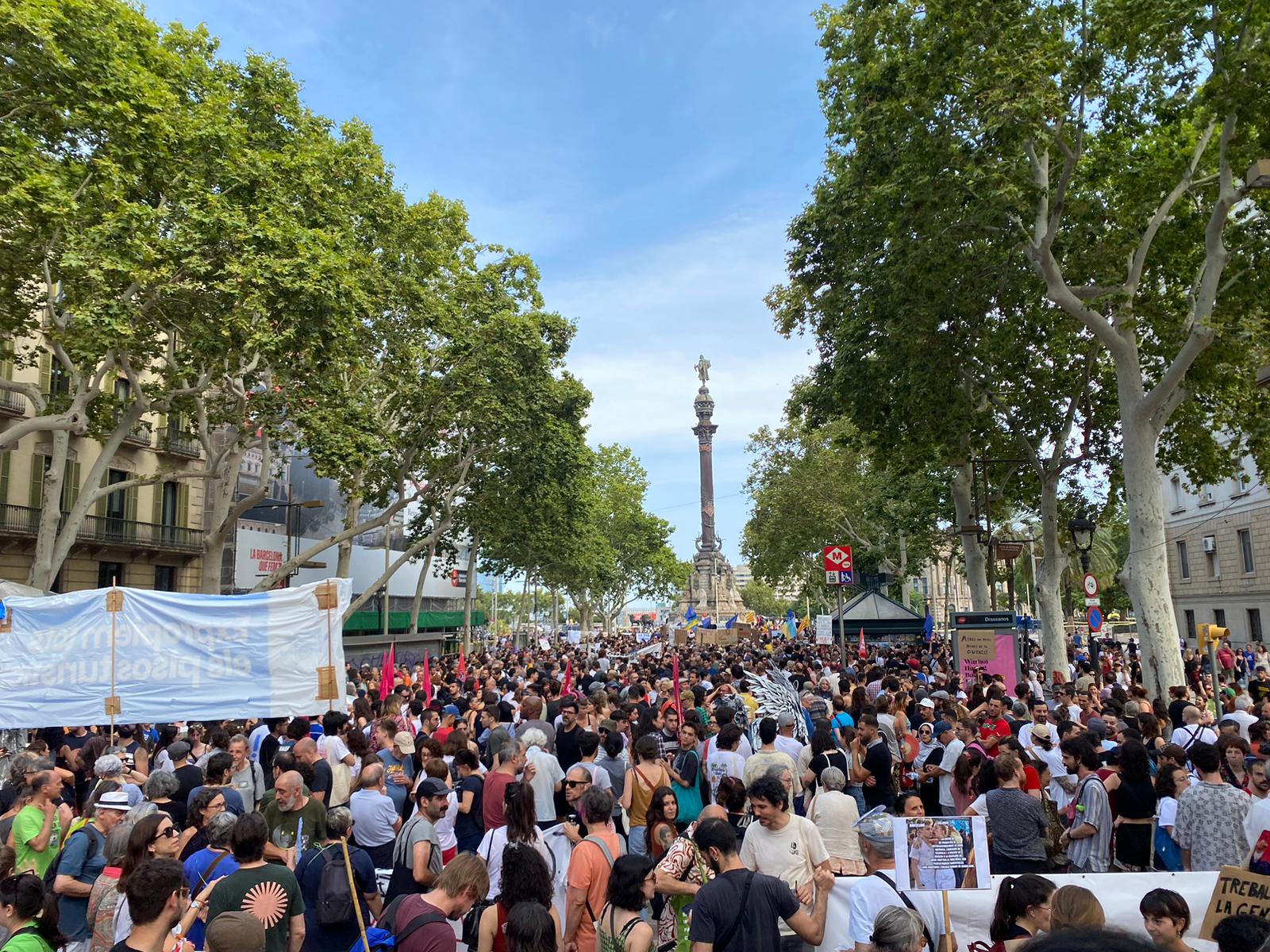 Manifestación contra el turismo masivo en Barcelona.