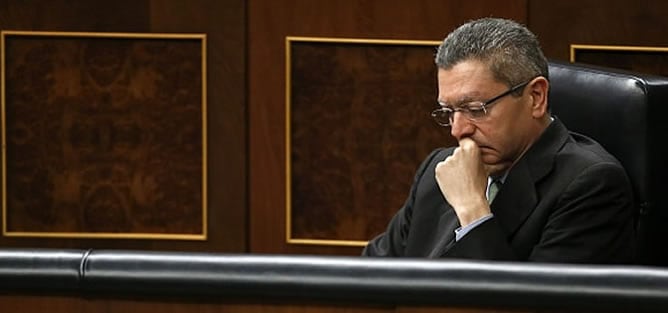 Alberto Ruiz-Gallardón, durante una sesión en el Congreso