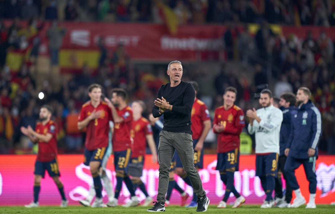 Luis Enrique, durante un partido con la Selección