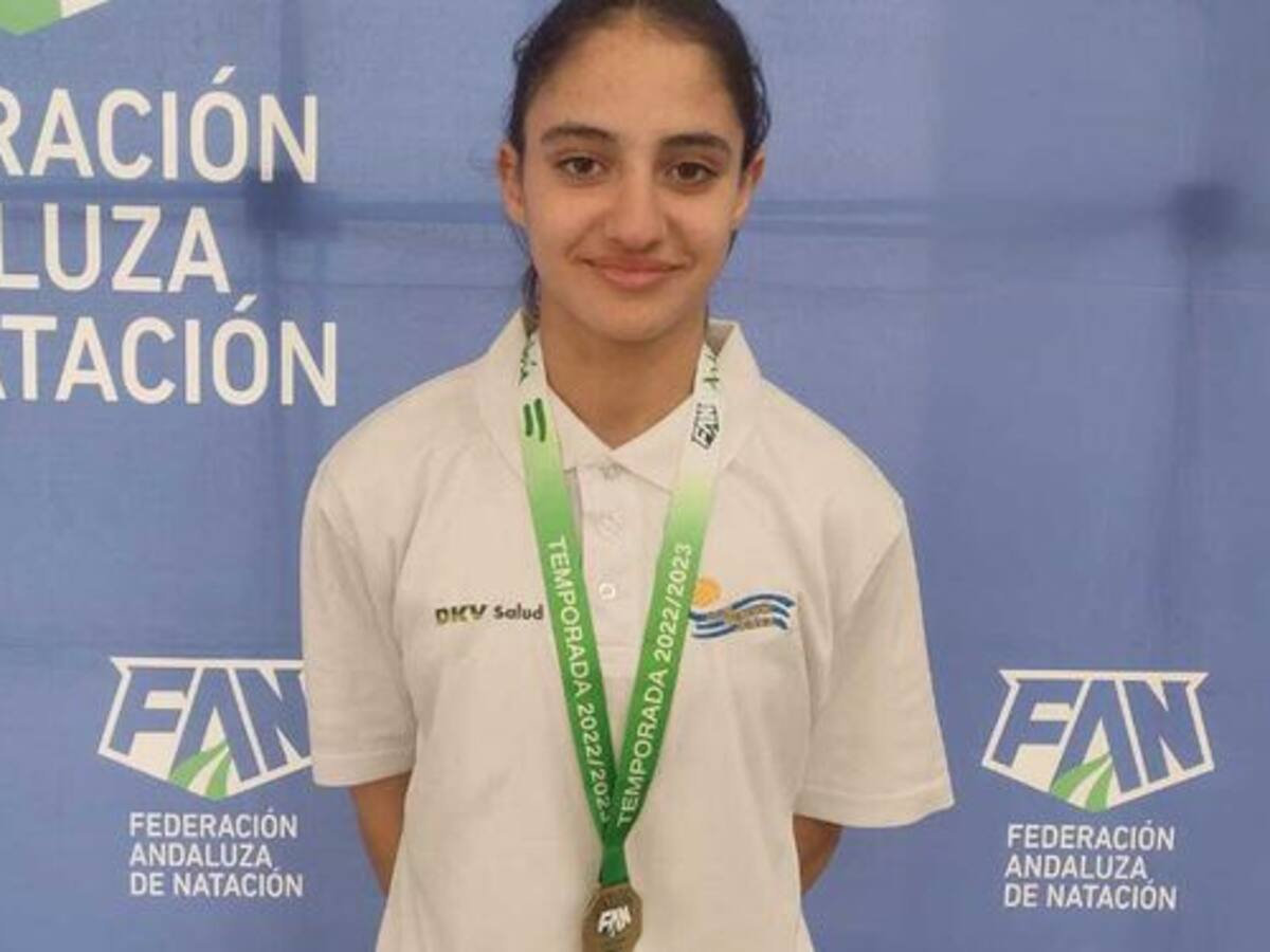 Esther Corrales, del DKV Club Natación Jerez, campeona de Andalucía infantil en 50 metros libres