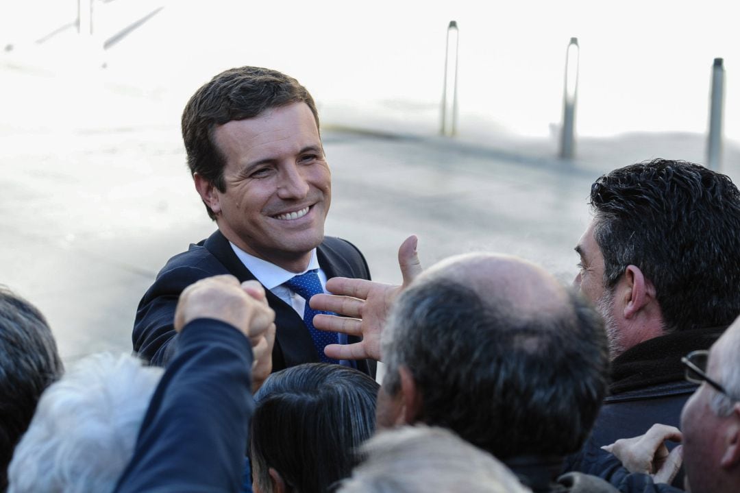 Pablo Casado, líder del Partido Popular, a su llegada al Congreso de los Diputados para celebrar el 40º aniversario de la Constitución