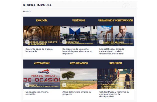 Sección empresarial &#039;Ribera Impulsa&#039;, sita en el portal web radioaranda.com