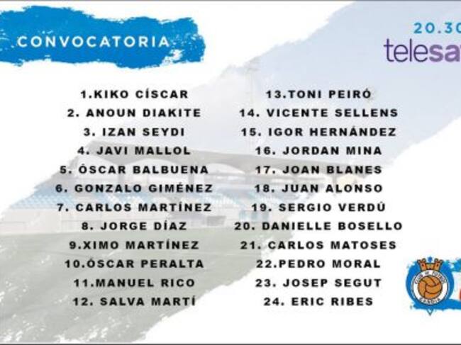 Convocados para el partido frente a La Nucía