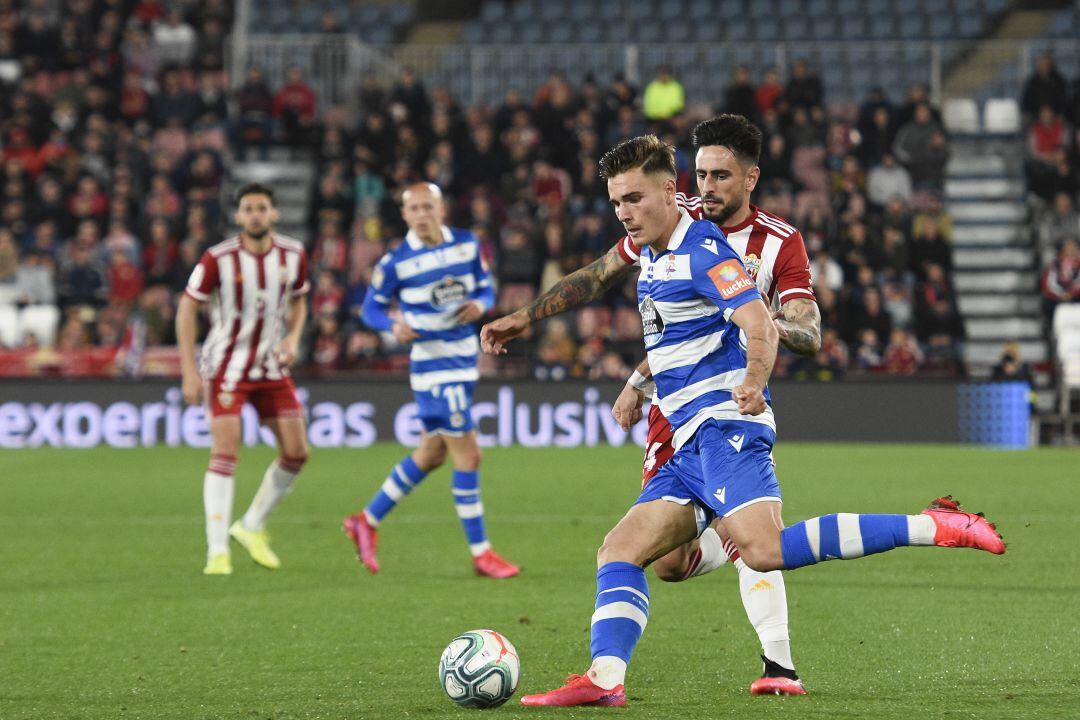El Almería en su partido contra el Deportivo.
