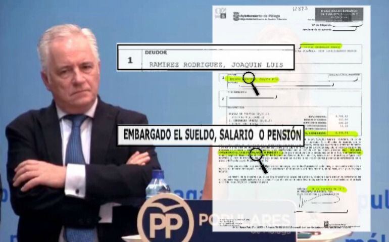 El documento de embargo que el Ayuntamiento de Málaga remitió al Senado