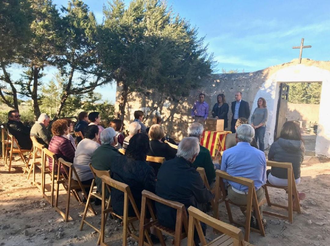 Un momento durante el acto de homenaje a las víctimas del franquismo