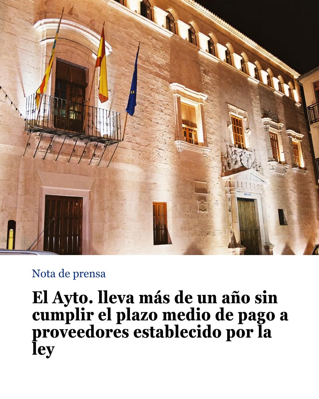 Fachada del ayuntamiento de Villena