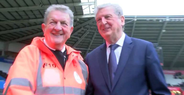 Roy Hodgson saludó a un empleado de seguridad sel Swansea que era muy parecido a él mismo