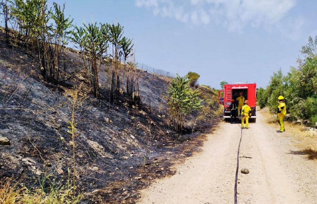 Los bomberos de Jaén tuvieron que actuar durante el fin de semana pasado en cuatro incendios en la capital, uno de ellos junto a las vías del tren