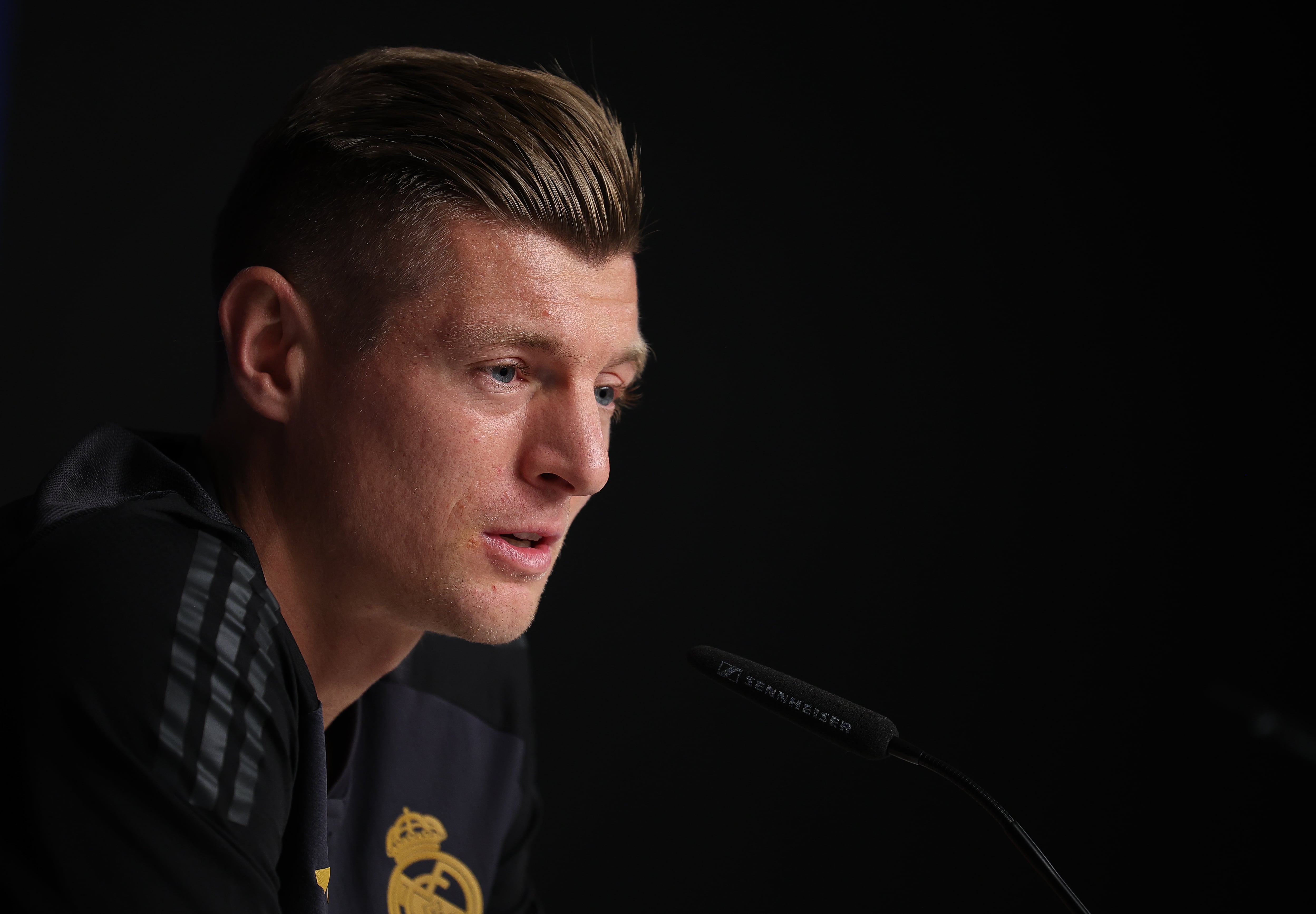 Toni Kroos, durante la rueda de prensa previa al RB Leipzig - Real Madrid de Champions League