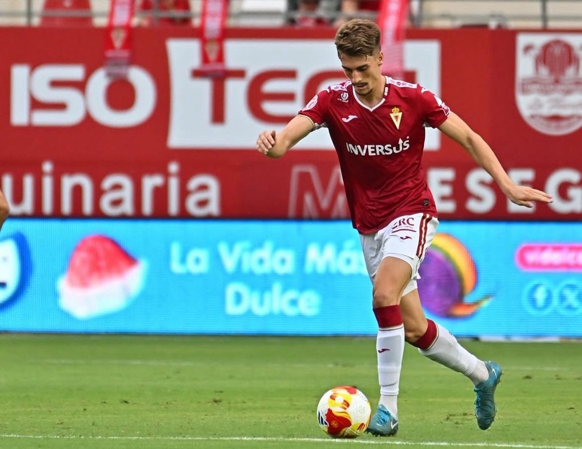 Antxon Jaso durante un partido del Real Murcia.