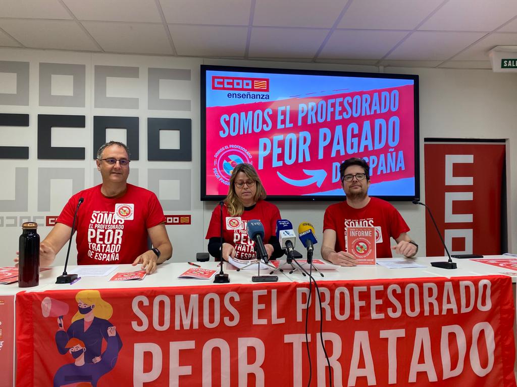 Comisiones Obreras presenta un informe sobre la situación del profesorado en Aragón