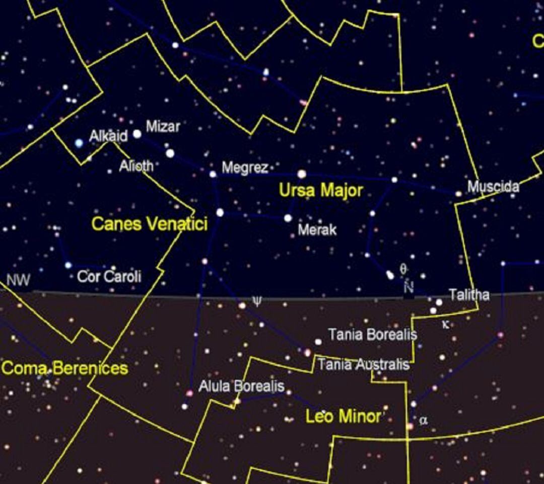 Costelación Ursa Maior conocida popularmente como Osa Mayor