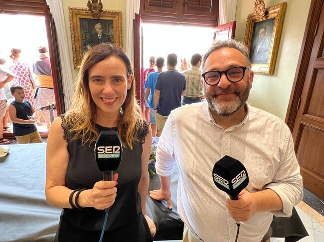 L'alcaldessa Sandra Guaita i el regidor de cultura Daniel Recasens a l'ajuntament de Reus