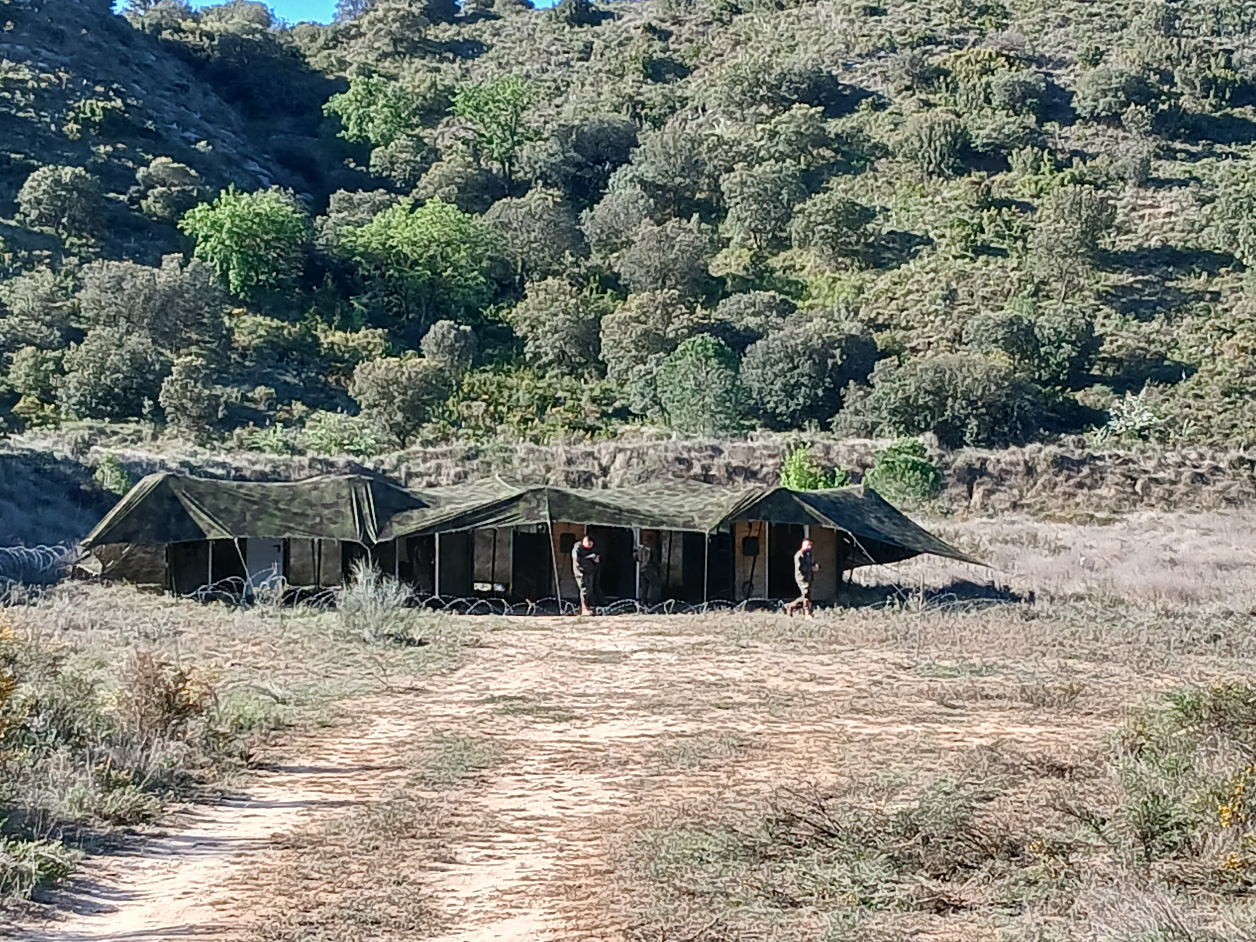 Ejercicio militar en Las Baldorrias en Barbastro