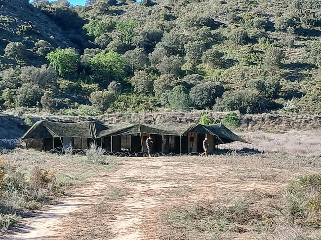 Ejercicio militar en Las Baldorrias en Barbastro
