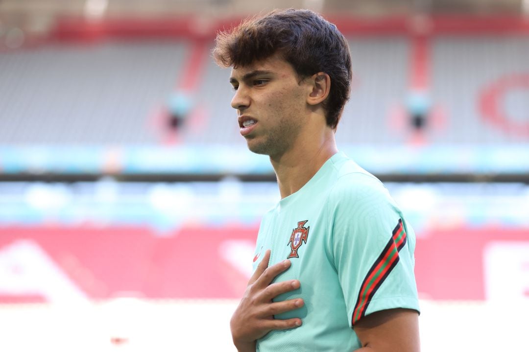 Joao Félix durante un entrenamiento con la selección de Portugal