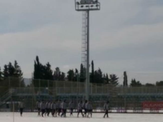 El Real Zaragoza ha entrenado este miércoles sobre la nieve