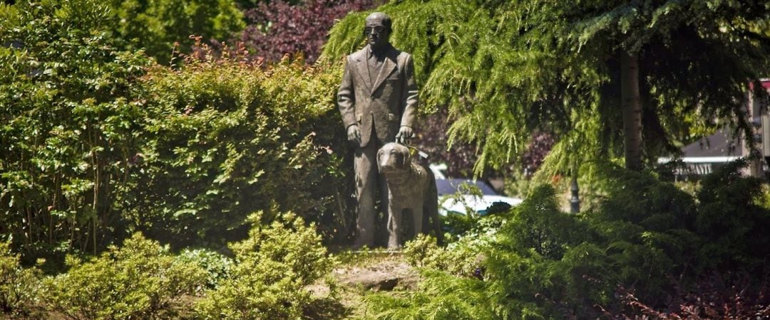 Estatua del perro guía