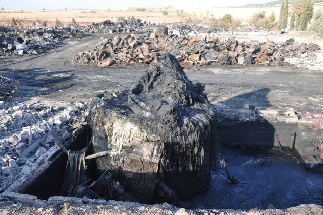 Residuos calcinados en la planta de Chiloeches