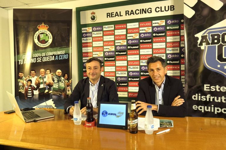 Alfredo Pérez, presidente del Racing, y Víctor Alonso, director general