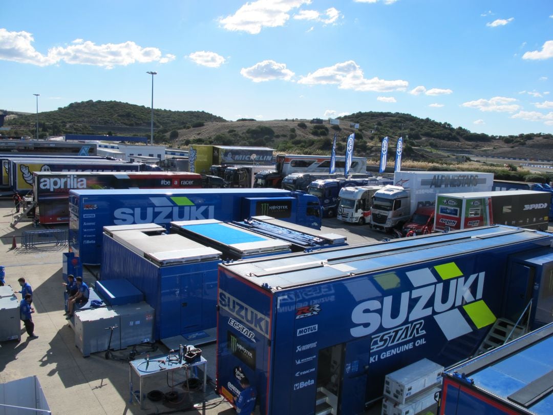 Asi luce el paddock antes del inicio de estos test de Moto GP