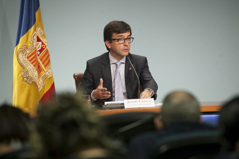 Jordi Cinca compareix a la roda de premsa posterior al primer consell de ministres ordinari de la legislatura