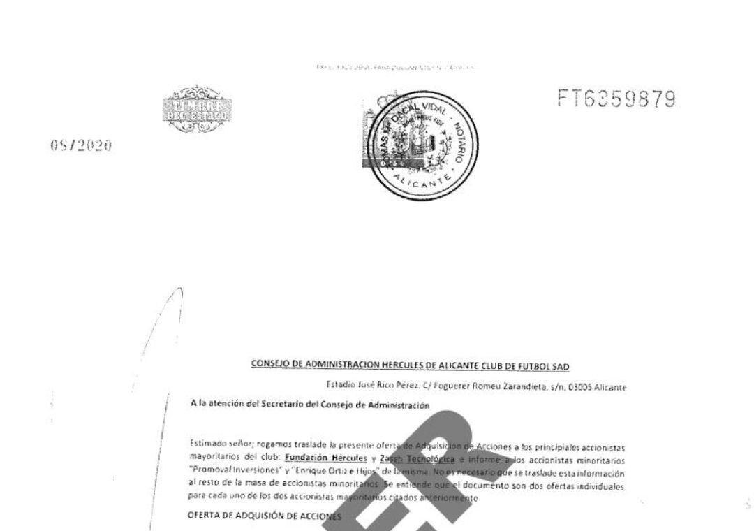 Oferta por el Hércules CF