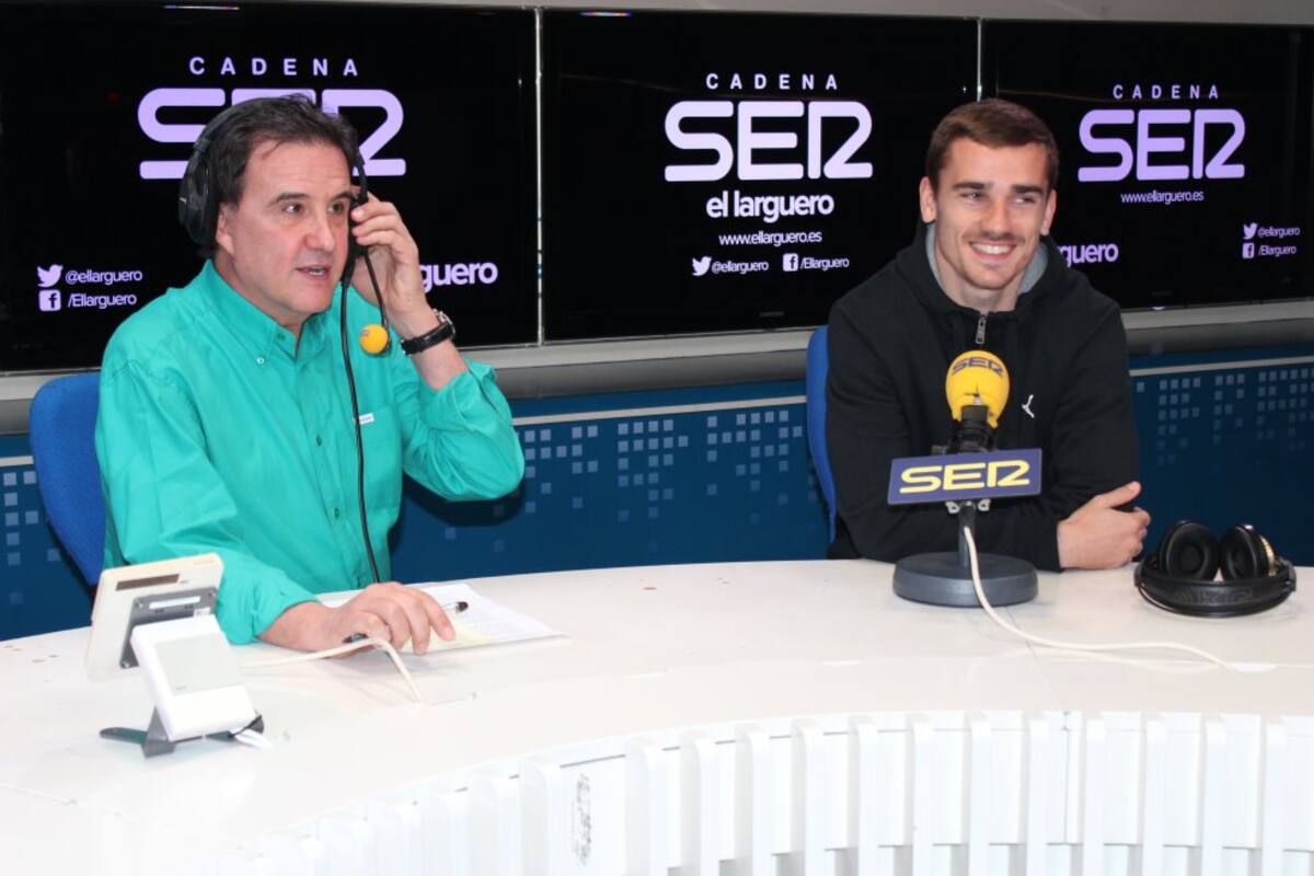 Griezmann, sonriente en la prueba de sonido.