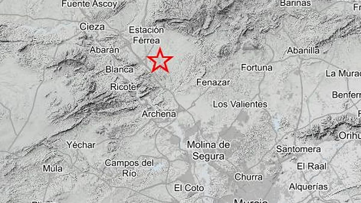 Cinco terremotos se dejan sentir en varios municipios de la Región de Murcia