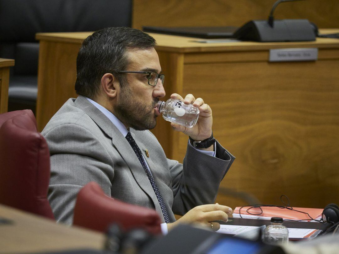 El vicepresidente primero del Gobierno de Navarra, Javier Remírez, en el Parlamento foral.