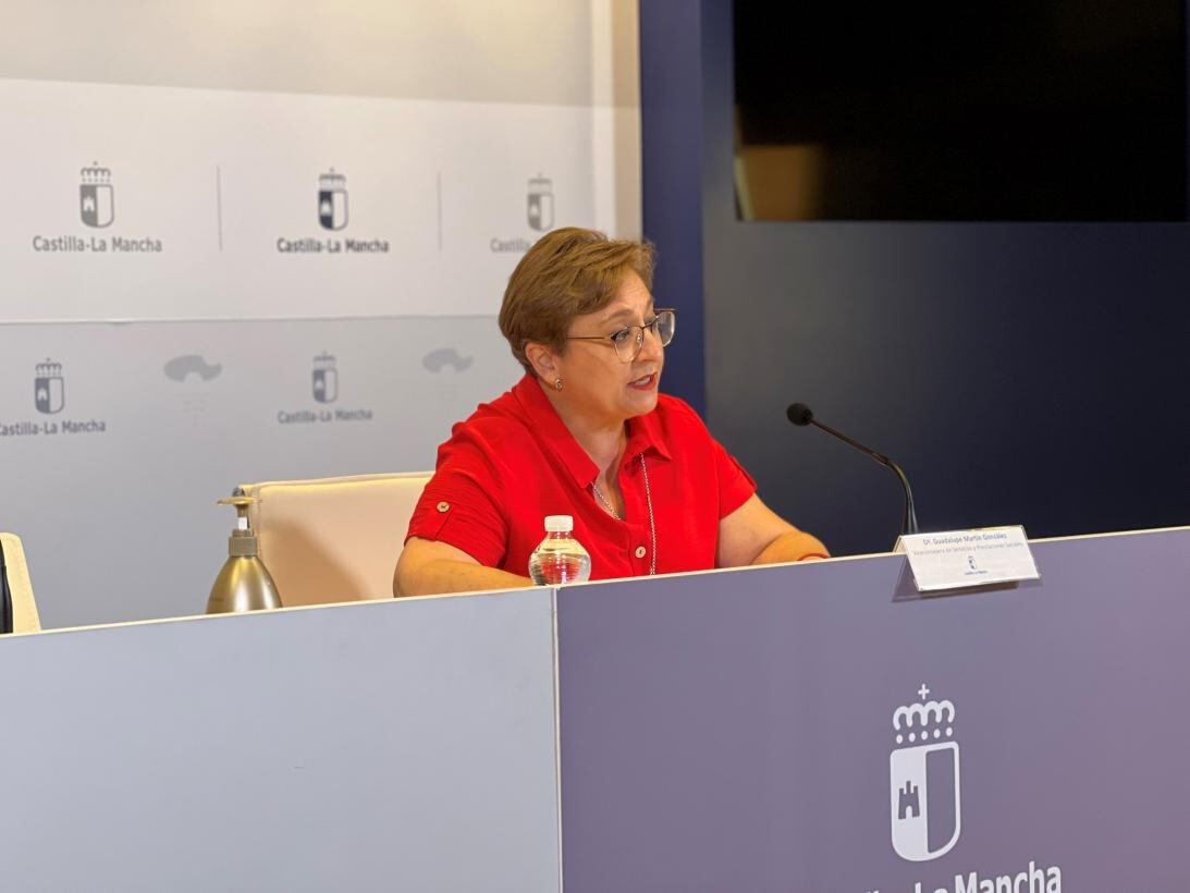 La viceconsejera de Servicios y Prestaciones Sociales, Guadalupe Martín, en rueda de prensa